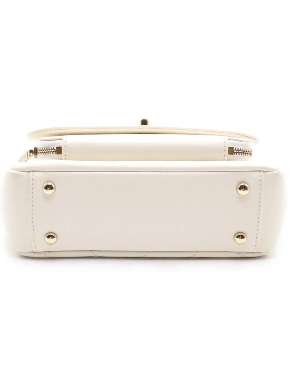 Chanel Quilted Affinity 2-Way Chain Shoulder Bag White Caviar Leather Gold